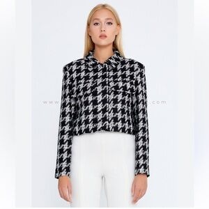 Miou Mouse Houndstooth Blazer
